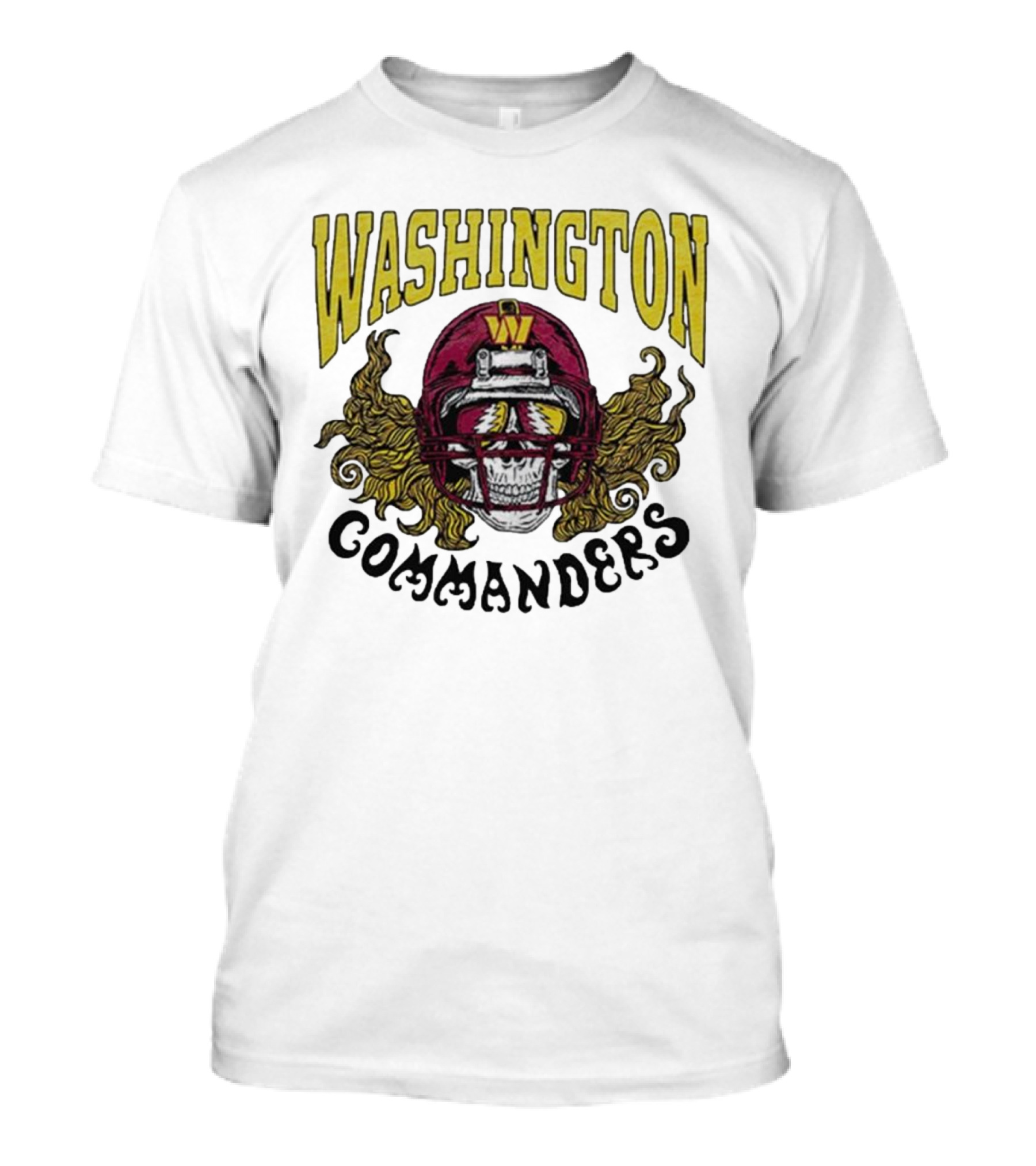Washington Commanders Grateful Dead NFL Skull Helmet Collaboration T-Shirt