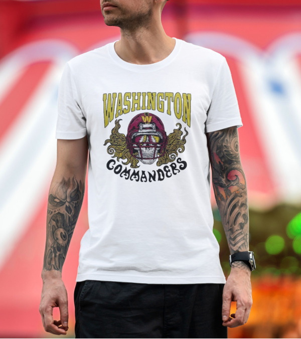 Premium T-Shirt: Washington Commanders Grateful Dead NFL Skull Helmet Collaboration T-Shirt Washington Commanders Grateful Dead NFL Skull Helmet Collaboration T-Shirt