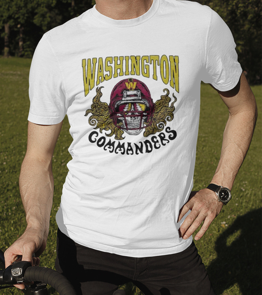 Washington Commanders Grateful Dead NFL Skull Helmet Collaboration T-Shirt