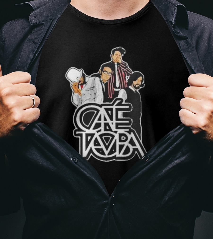 Café Tacuba Band Members Graphic Black T-Shirt