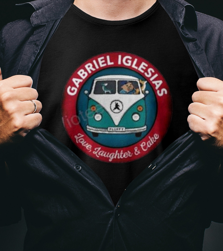 Gabriel Iglesias Fluffy Love Laughter Cake VW Bus T-Shirt