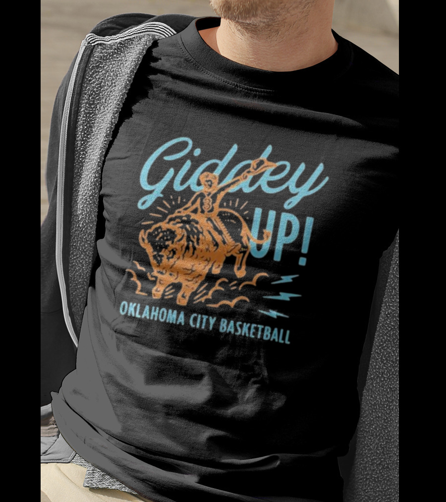 Giddey Up Oklahoma City Basketball Bison Rider T-Shirt