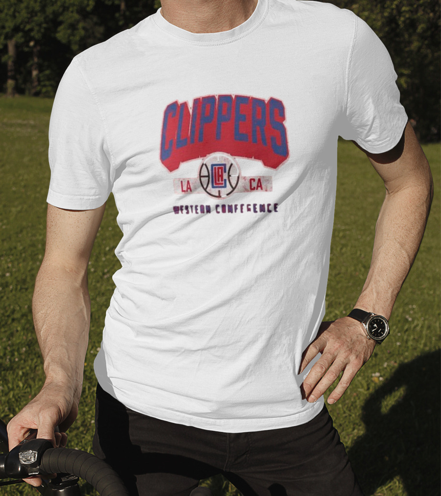Clippers LA CA Western Conference Front Court Press Snow Wash T-Shirt
