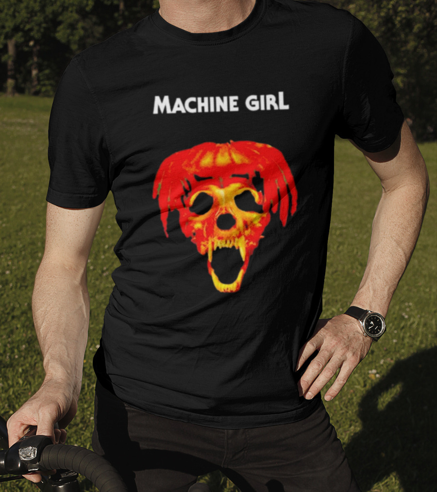 Machine Girl Skull Pumpkin Face T-Shirt