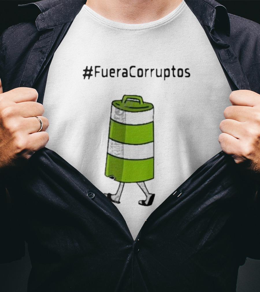 Paola Hurtado Uri Samayoa #FueraCorruptos Walking Traffic Cone Image T-Shirt
