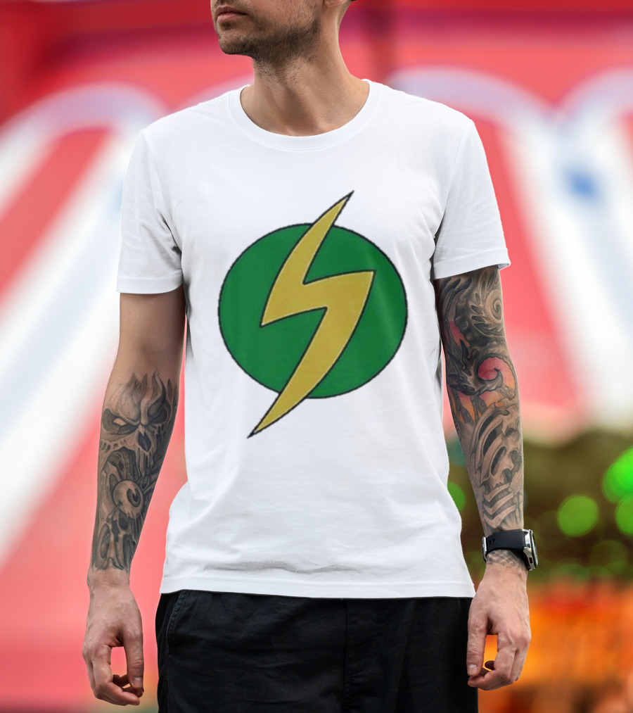 PowerEdd Green Yellow Lightning Bolt T-Shirt
