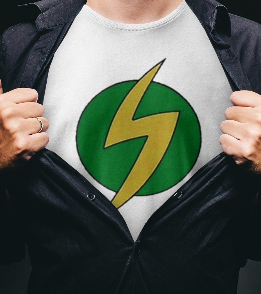 PowerEdd Green Yellow Lightning Bolt T-Shirt