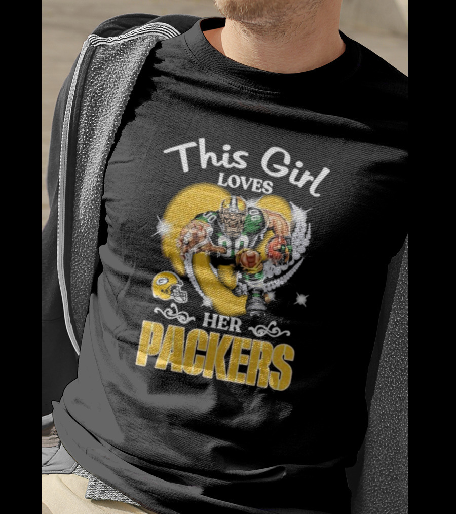 This Girl Loves Her Packers Football Star Highlighted In Yellow And White T-Shirt