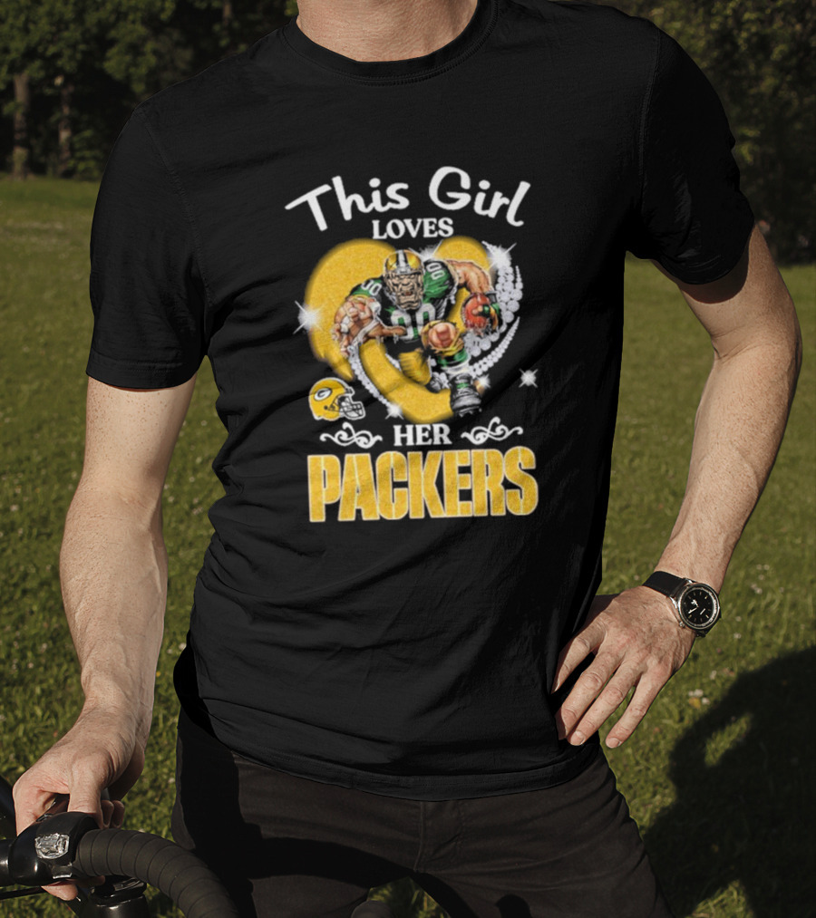 This Girl Loves Her Packers Football Star Highlighted In Yellow And White T-Shirt