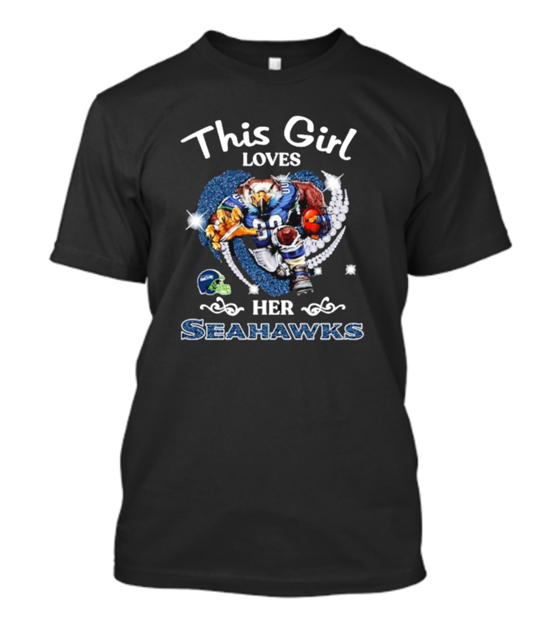 This Girl Loves Her Seahawks Football Mascot Enthusiast T-Shirt