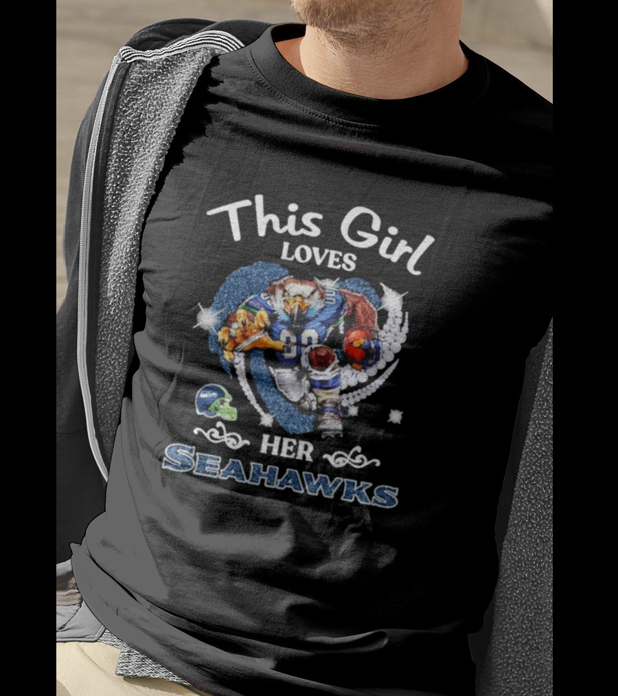 This Girl Loves Her Seahawks Football Mascot Enthusiast T-Shirt