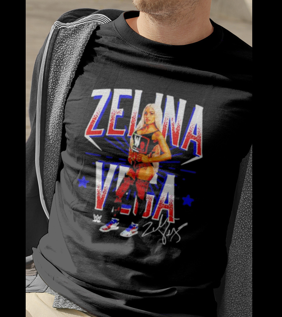 Zelina Vega LWO Signature WWE Red Blue Star T-Shirt
