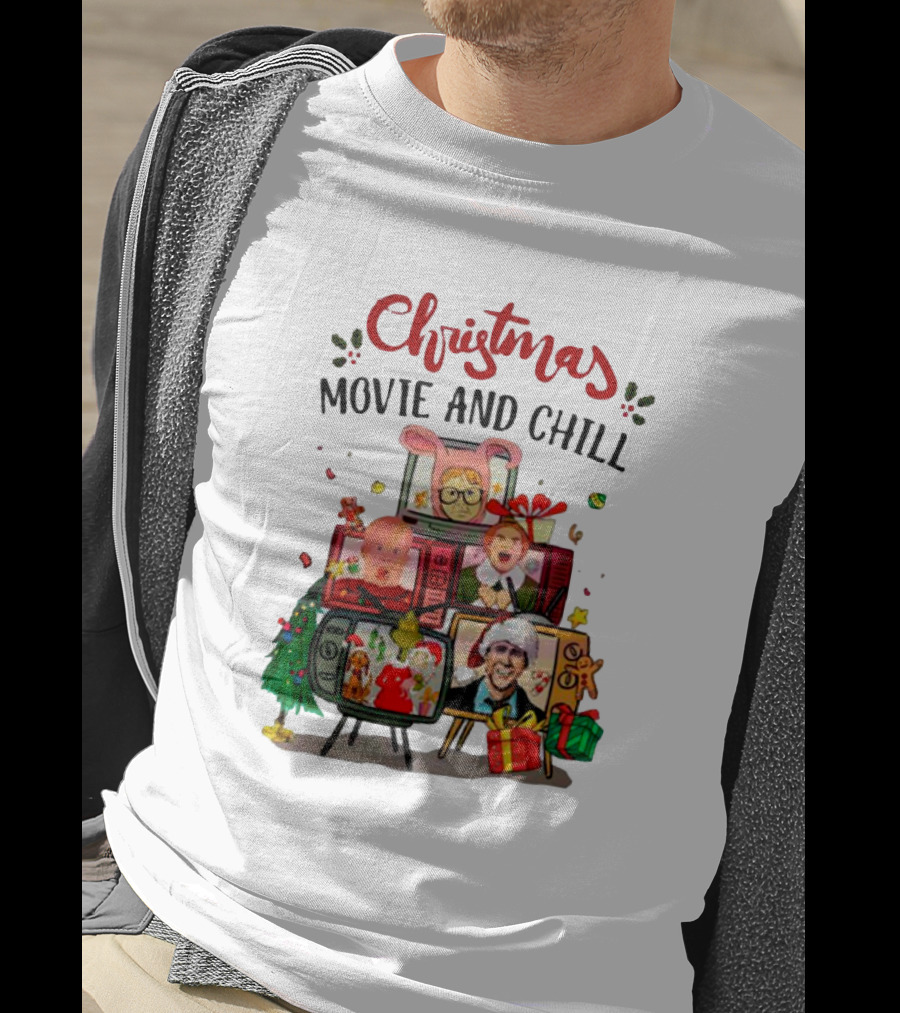 Christmas Movie And Chill Characters TV Holiday Icons T-Shirt