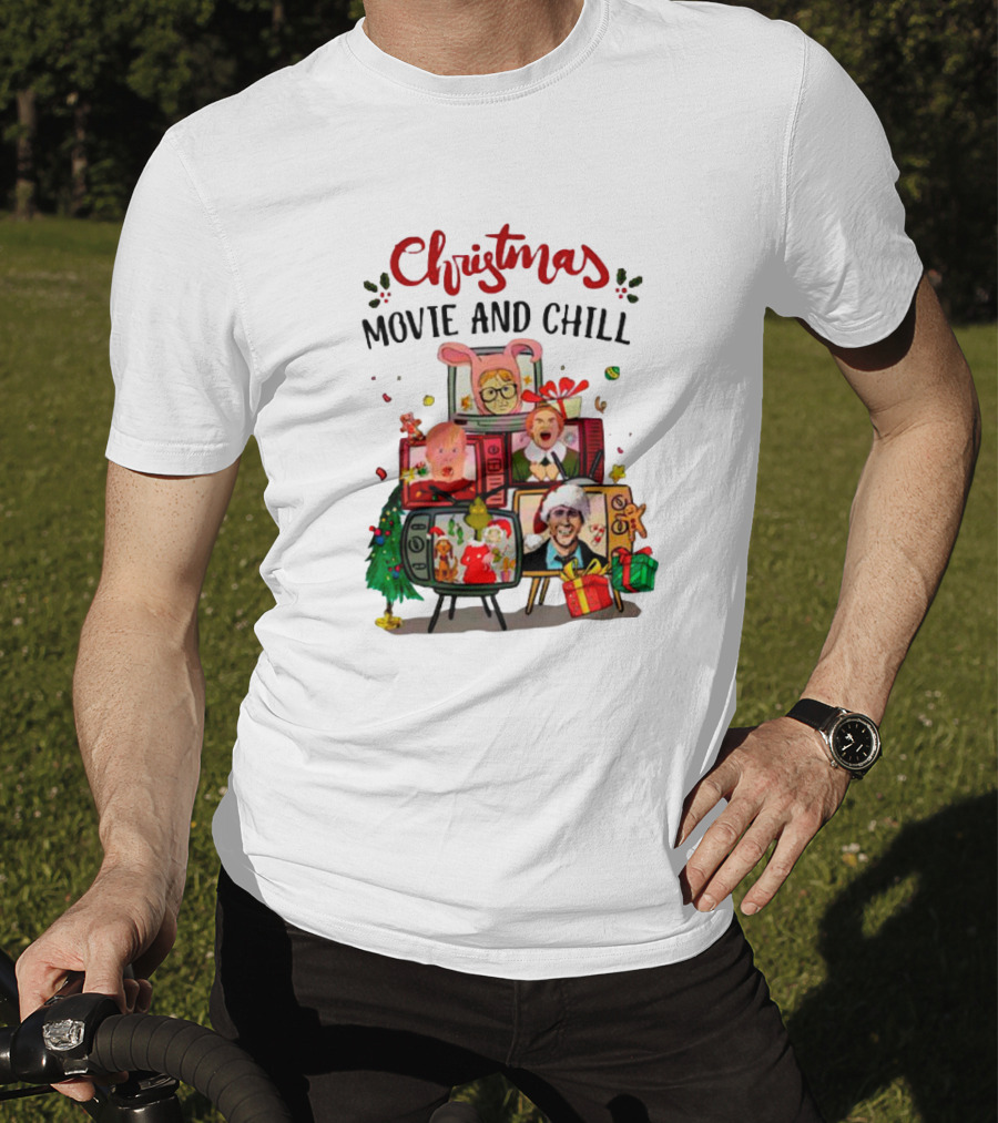 Christmas Movie And Chill Characters TV Holiday Icons T-Shirt