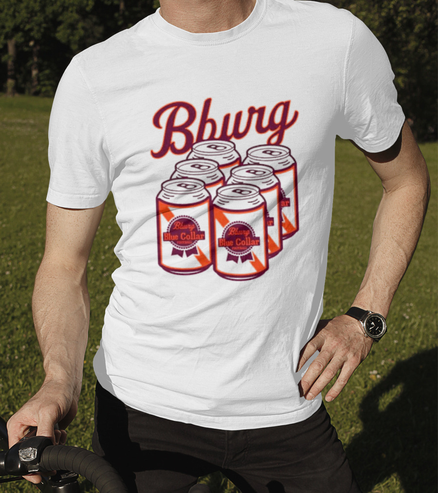 Bburg Blue Collar Football Cans T-Shirt