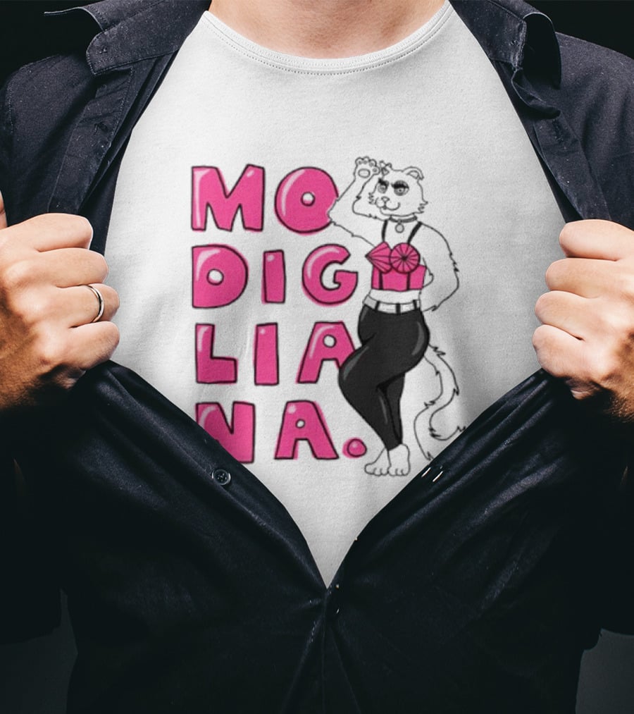 Modigliana Cat Fashion Style T-Shirt