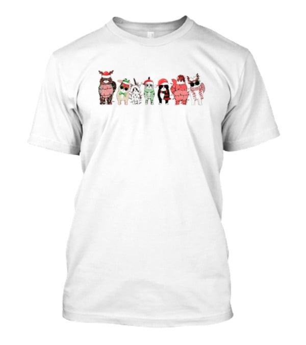 Cats Meowy Christmas Cats In Festive Holiday Outfits T-Shirt