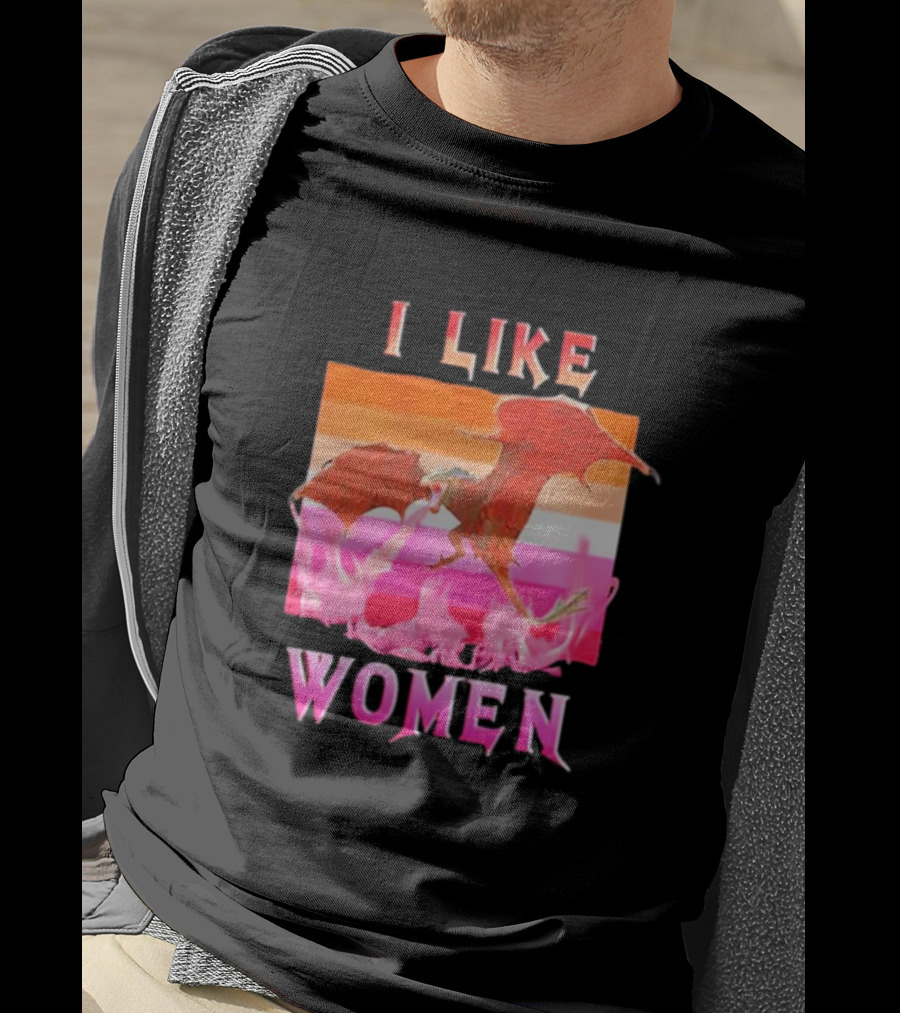 I Like Women Dragon Lesbian Flag T-Shirt