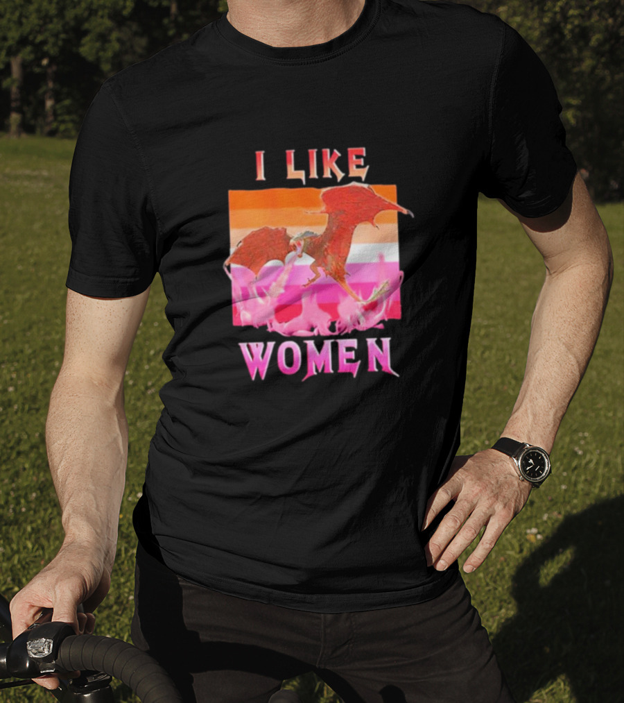 I Like Women Dragon Lesbian Flag T-Shirt