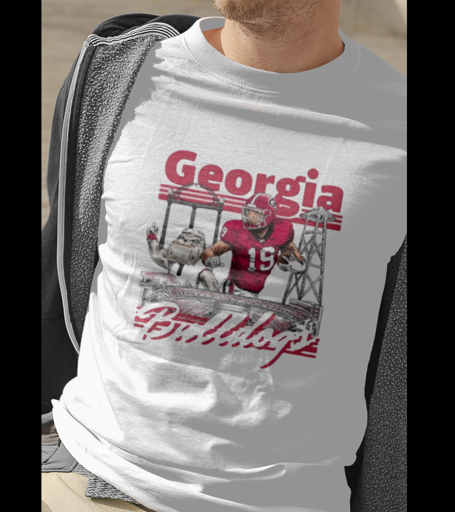 Georgia Bulldogs Brock Bowers Sanford Stadium Collegiate Landmarks T-Shirt