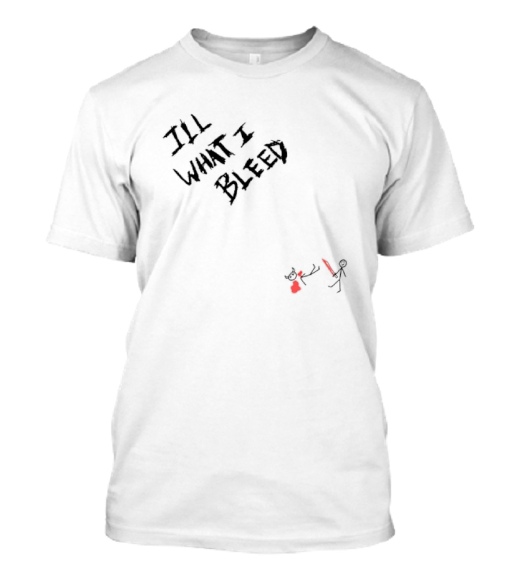 ILL What I Bleed Stick Figure Duel With Red Sword And Demon T-Shirt