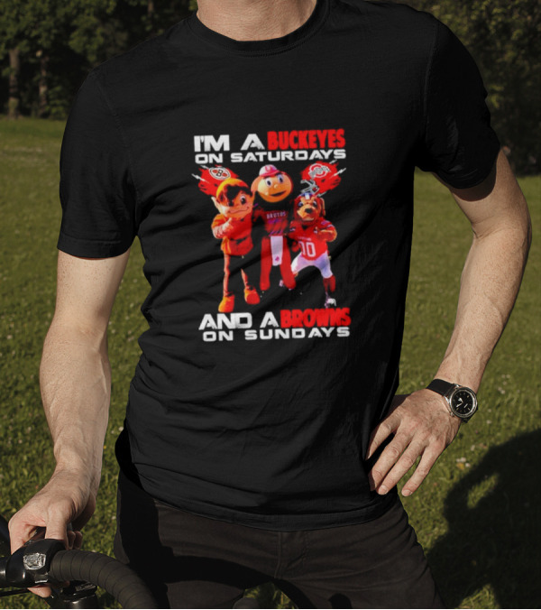 Buckeyes And Browns Football Fans United On Weekends T-Shirt