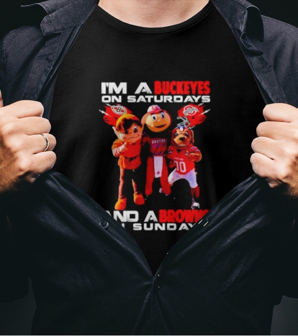 Buckeyes And Browns Football Fans United On Weekends T-Shirt
