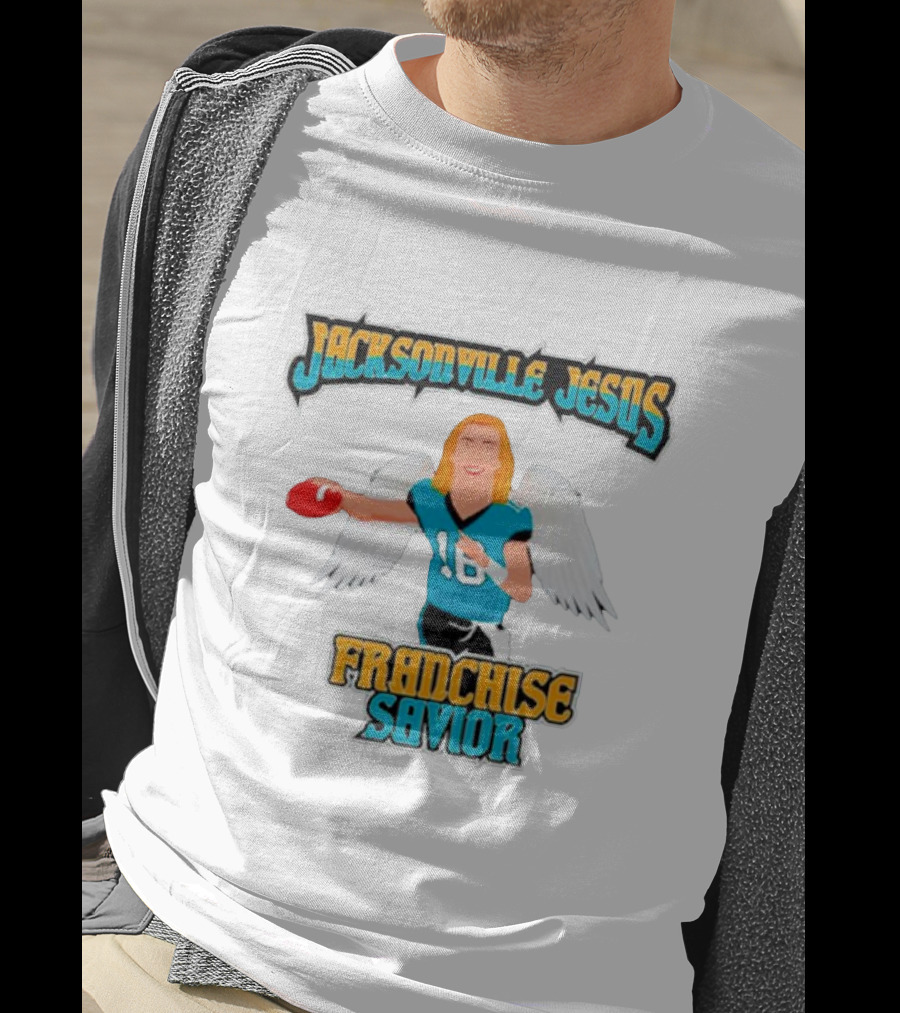 Jacksonville Jesus Franchise Savior Trevor Lawrence Angel Wings Football T-Shirt