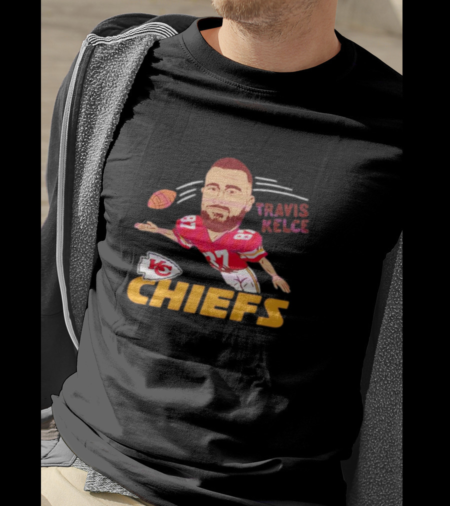 Travis Kelce Kansas City Chiefs Football Cartoon T-Shirt