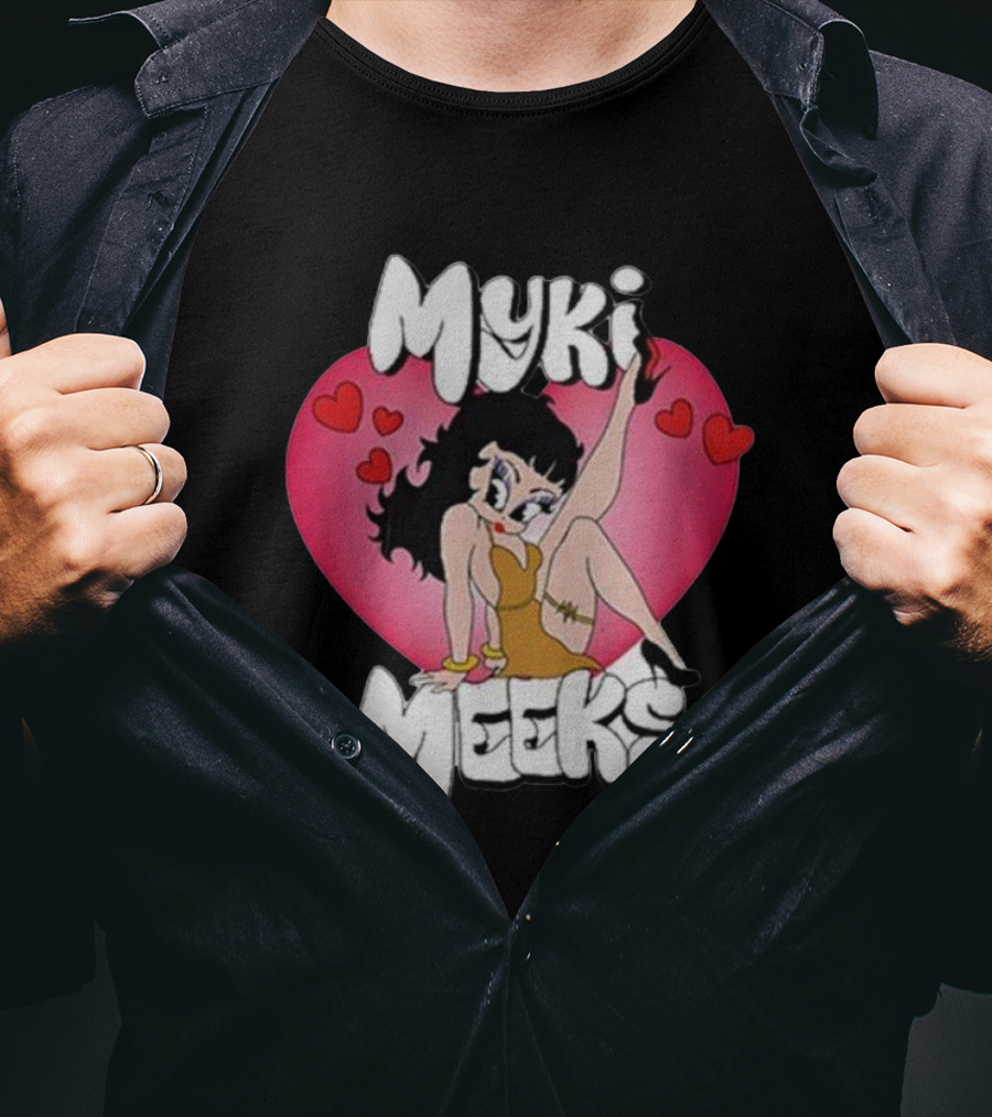 Myki Meeks Heart Cartoon Character With Hearts T-Shirt