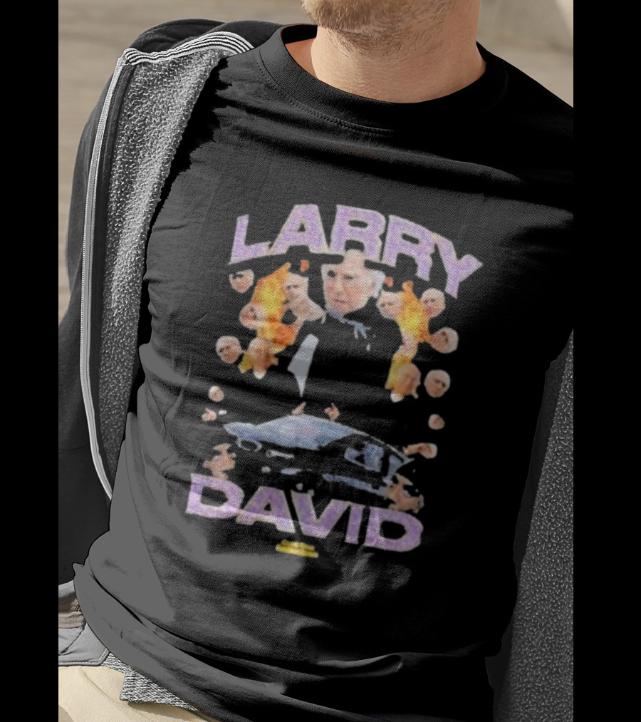 Larry David Curb Your Enthusiasm Fire And Car Iconic Moments T-Shirt