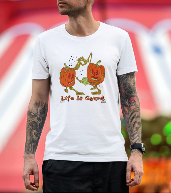 Premium T-Shirt: Online Ceramics Dancing Skeleton Pumpkins Life Is Gourd T-Shirt Online Ceramics Dancing Skeleton Pumpkins Life Is Gourd T-Shirt
