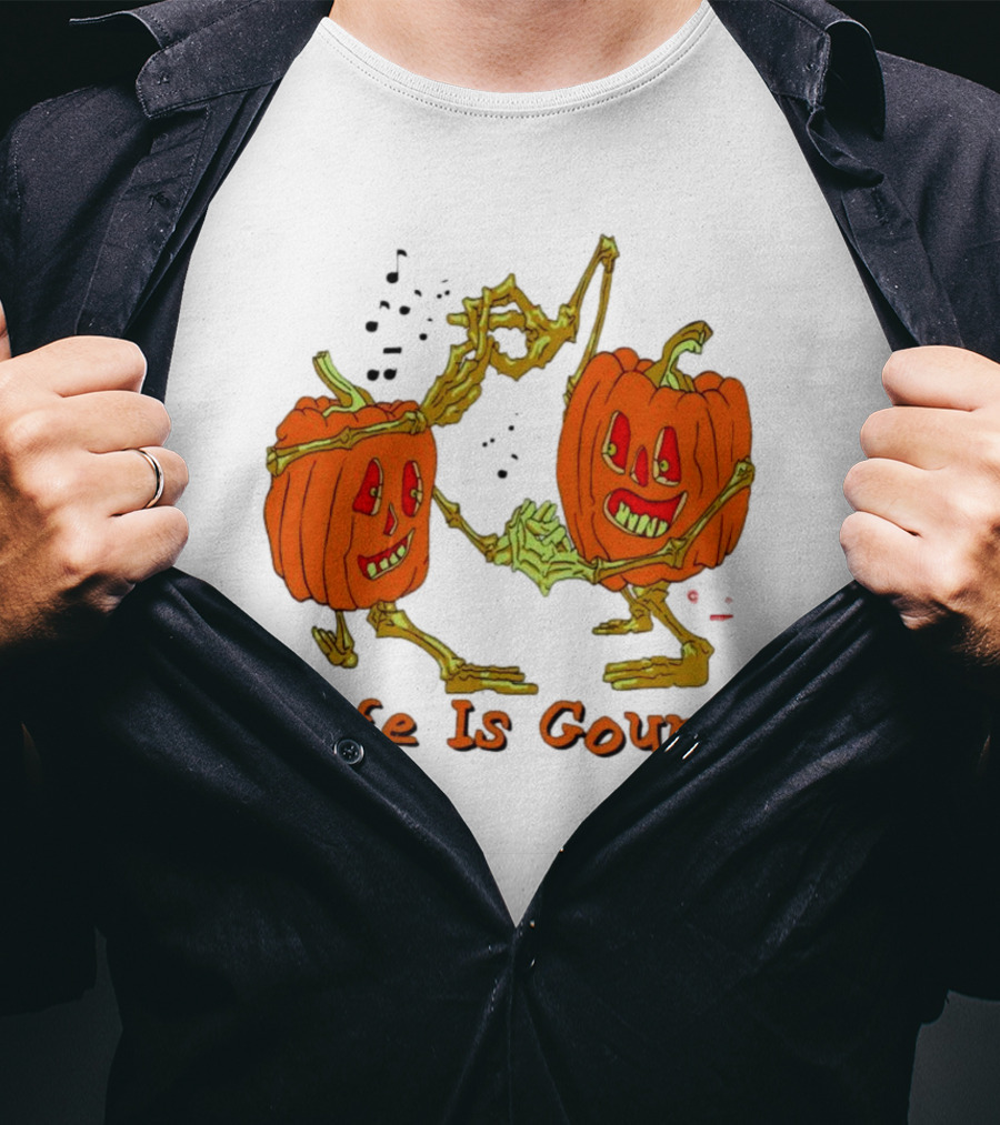 Online Ceramics Dancing Skeleton Pumpkins Life Is Gourd T-Shirt