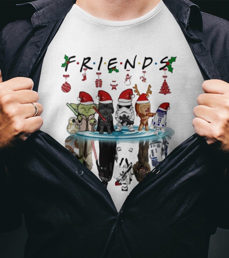 Friends Christmas Star Wars Characters Holiday Special T-Shirt