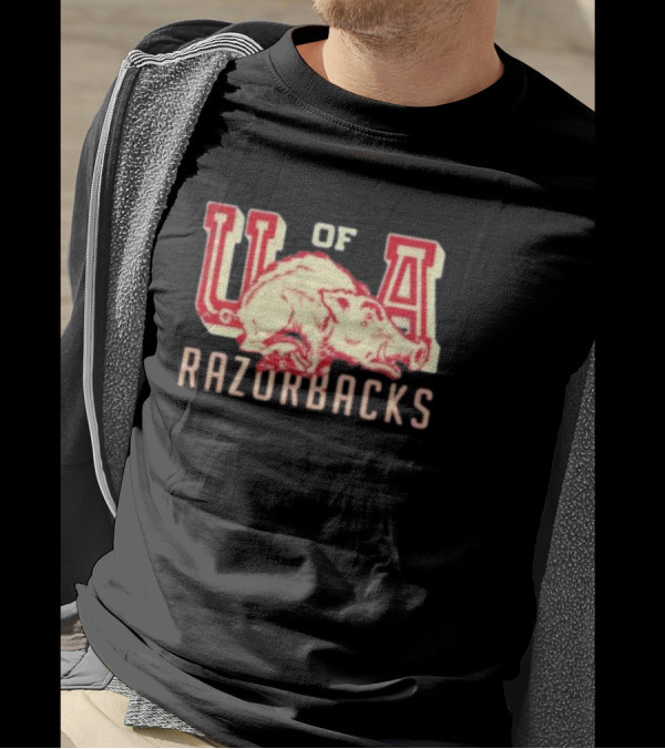 U Of A Razorbacks Retro Script University Of Arkansas Vault T-Shirt