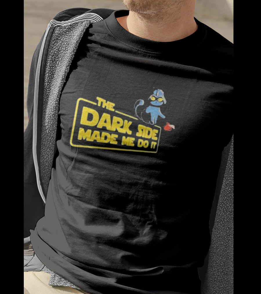 The Dark Side Made Me Do It Cat With Mask And Red Balloon T-Shirt