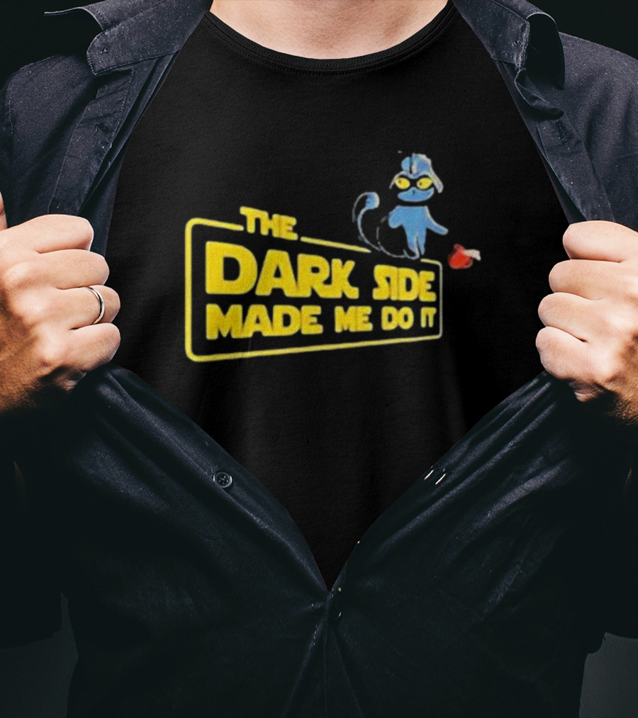 The Dark Side Made Me Do It Cat With Mask And Red Balloon T-Shirt