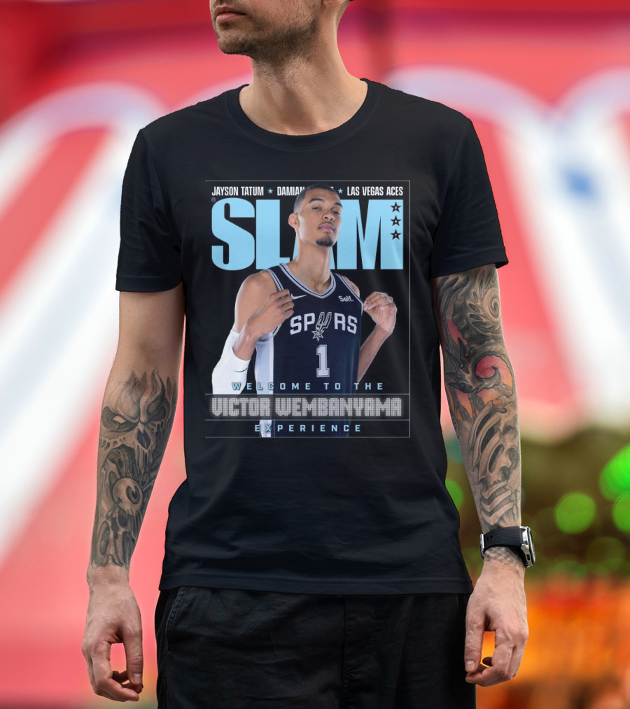 SLAM 247 Cover Featuring Jayson Tatum and Victor Wembanyama Spurs Experience T-Shirt