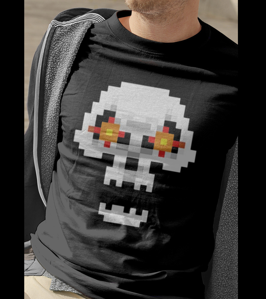 Crossing Skull Pixel T-Shirt