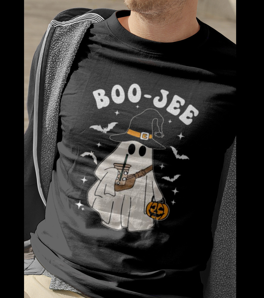 Boo Jee Ghost Halloween Costume Witch Hat Coffee Pumpkin T-Shirt