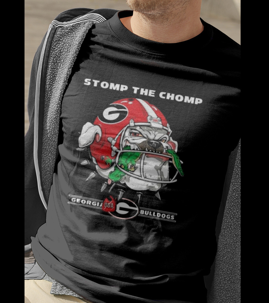 Stomp The Chomp Georgia UGA Bulldogs Helmet Gator T-Shirt