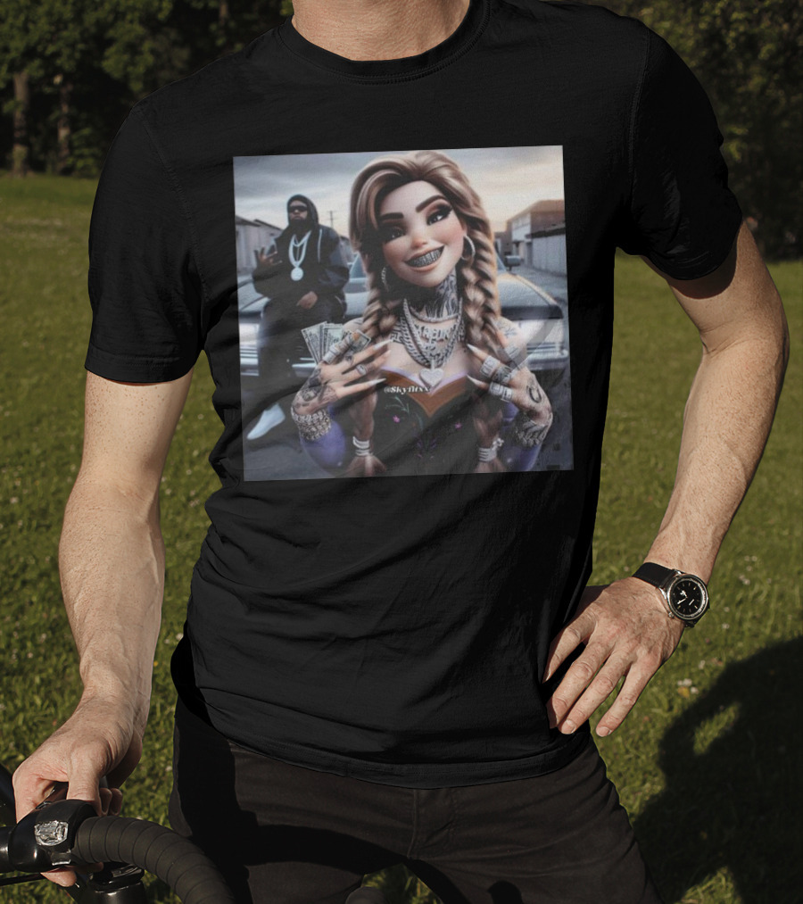 Anna Disney Grill Tattooed Street Style With Braids And Bling T-Shirt
