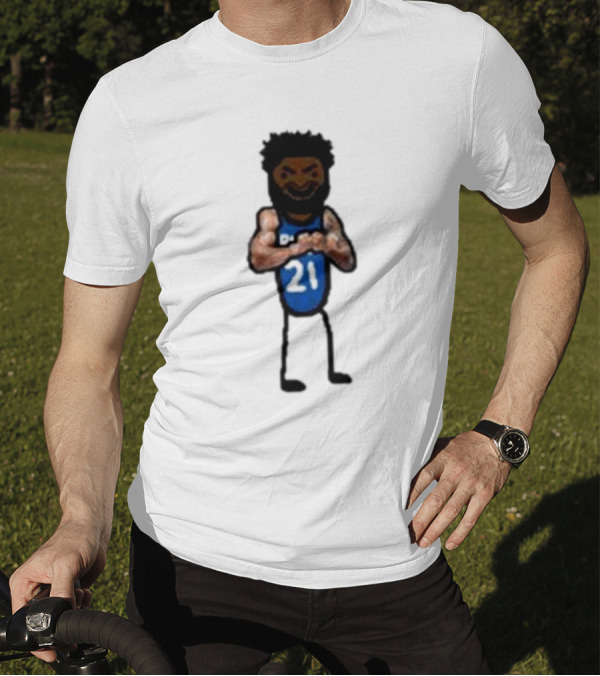 Nbapaint Joel Embeast Mode Cartoon 21 Jersey Basketball Stick Figure T-Shirt