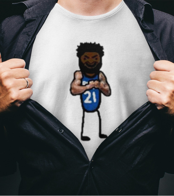 Nbapaint Joel Embeast Mode Cartoon 21 Jersey Basketball Stick Figure T-Shirt