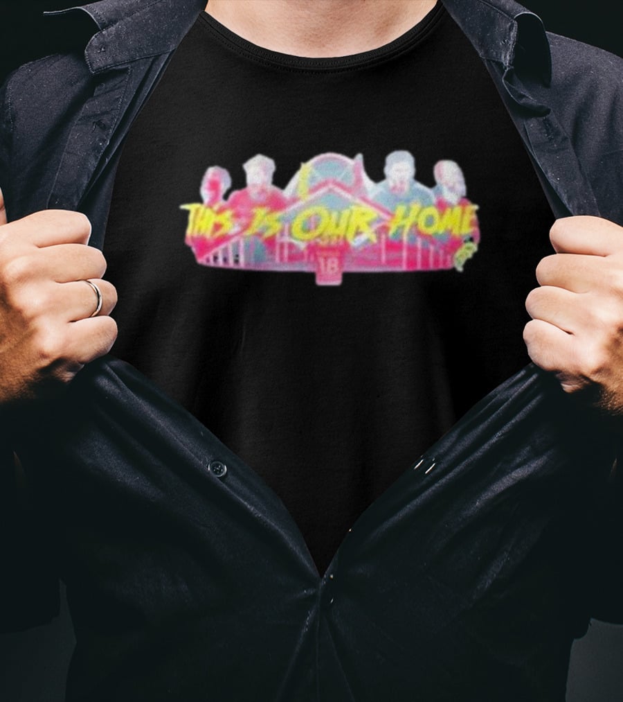This Is Our Home Baseball Themed Design With Iconic Bridge And Figures T-Shirt