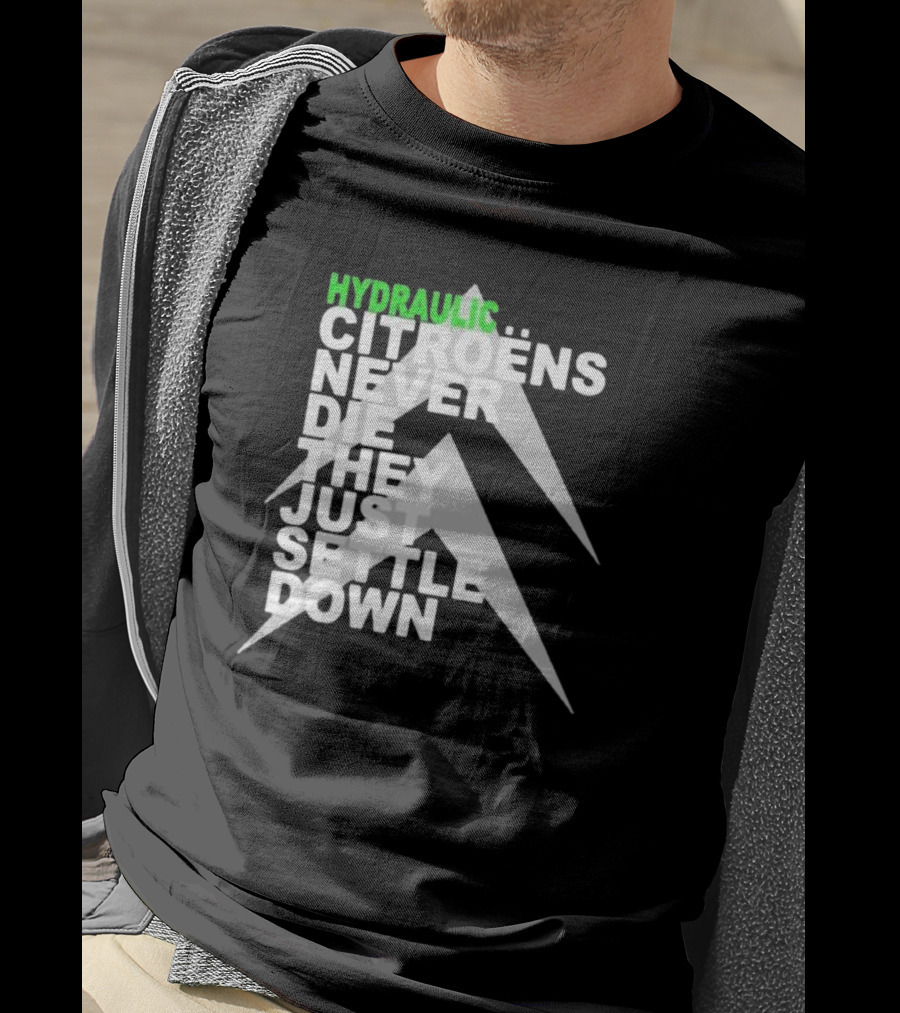 Hydraulic Citroens Never Die They Just Settle Down Chevrons T-Shirt