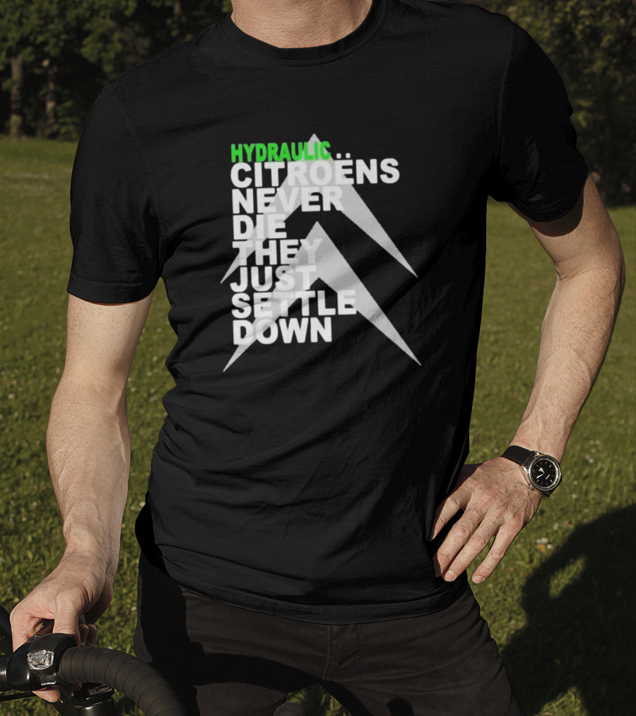 Hydraulic Citroens Never Die They Just Settle Down Chevrons T-Shirt