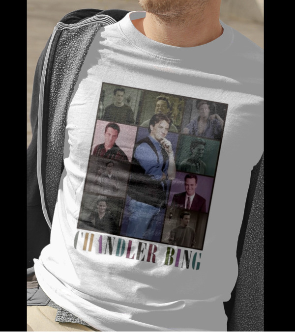 Retro Chandler Bing 90s Sweater Matthew Perry Collage T-Shirt