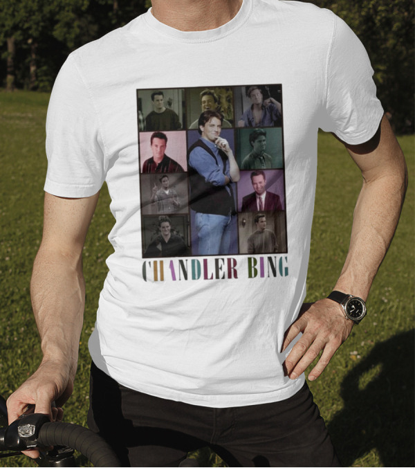 Retro Chandler Bing 90s Sweater Matthew Perry Collage T-Shirt