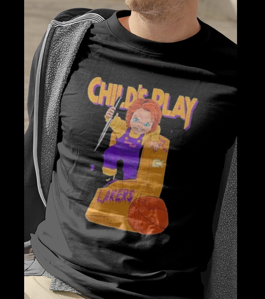 Child's Play Los Angeles Lakers Chucky Basketball Box T-Shirt